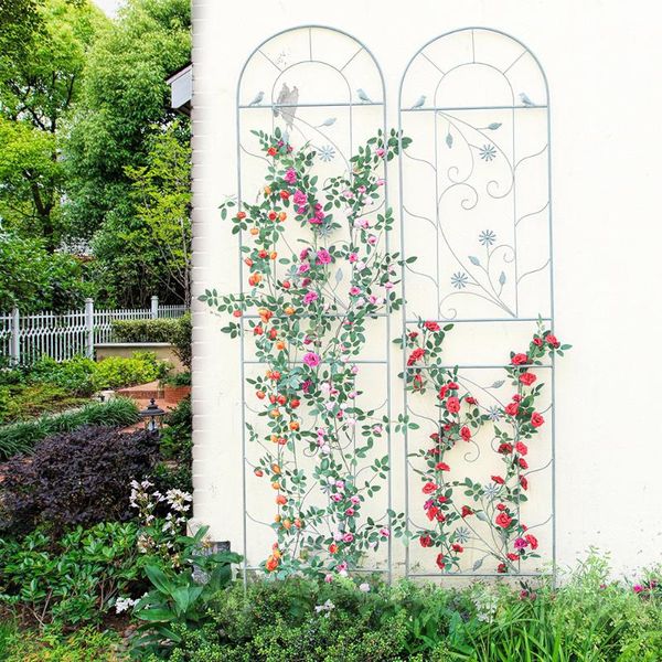 

fencing, trellis & gates sungmor large wrought iron garden trellises for climbing plants - 82.5 inch tall 2pc pack beautiful retro style met