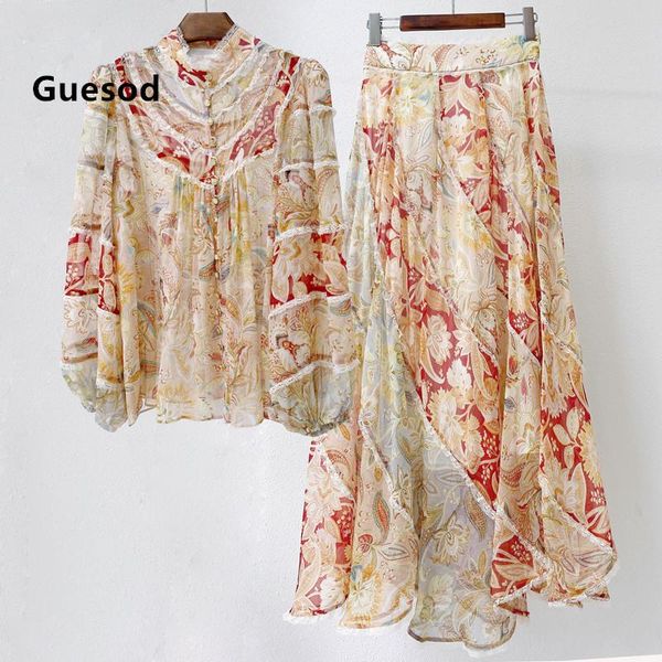 

women's tracksuits women silk set 2021 skirt shirt female fairy suit guesod, Gray