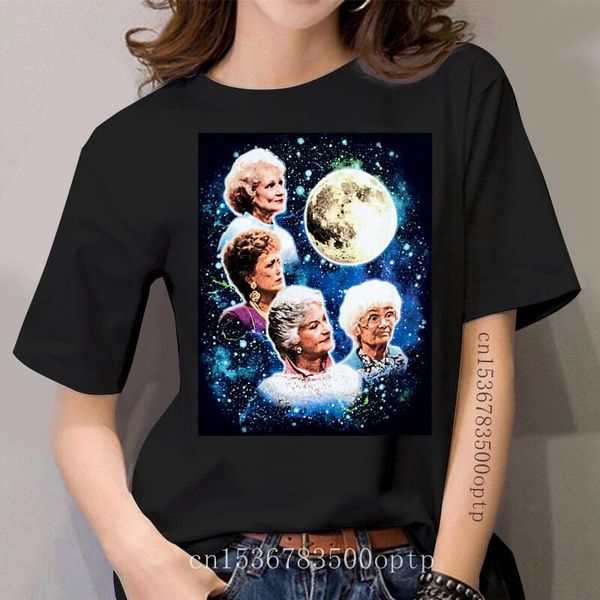 

women's t-shirt golden girls super vintage moon navy, White