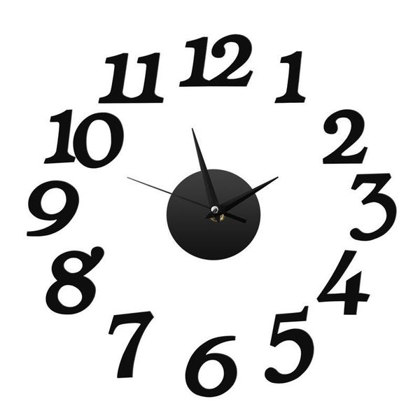 

diy wall clock 3d decoration sticker home office decor brief living room meetting quartz clocks