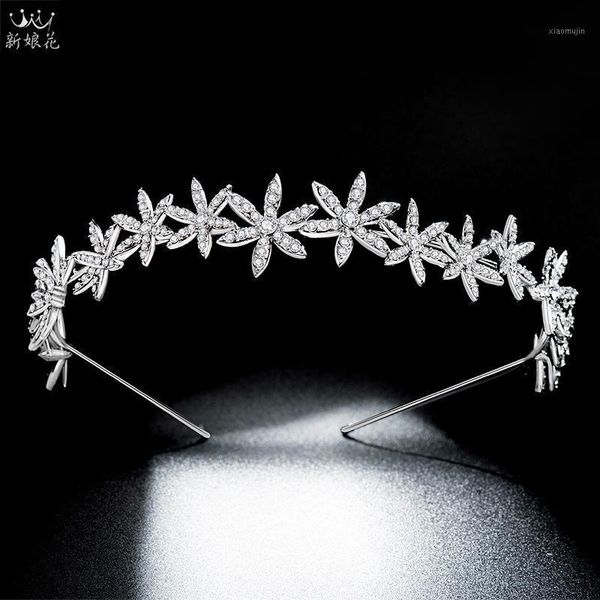 

hair clips & barrettes fine fashion princess diamond bridal crown hairband alloy flowers wedding jewelry po pography headdress, Golden;silver