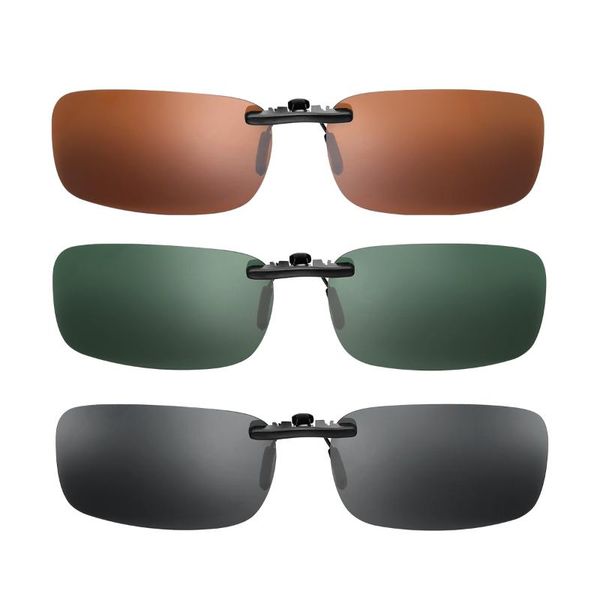

outdoor eyewear vorcoo 3pc myopia sunglasses clip driver glasses (gray, dark green, coffee)