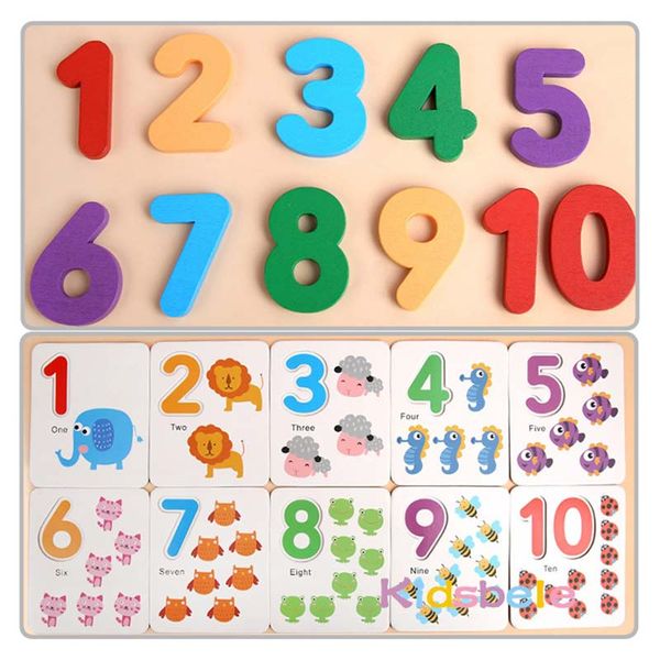 

Montessori Toys for Children Math Early Educational Toys Wooden Counting Number Stickers Children Birthday Gift