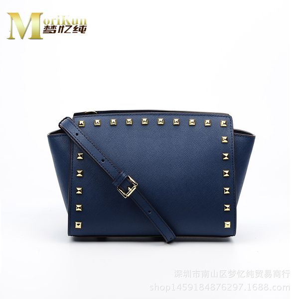 

messenger bags messenger bagscowhide women's leather cross grain rivet small portable one shoulder diagonal bag versatile fashion