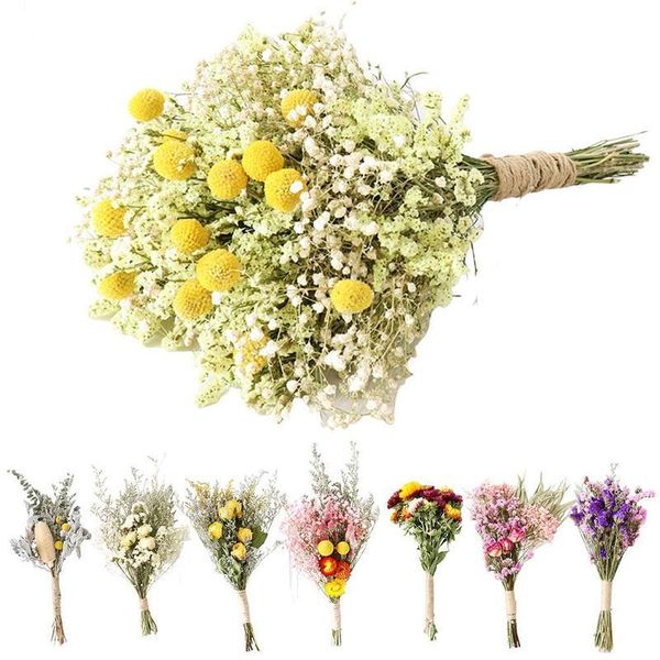 

bunch natural dried flower gypsophila bouquet diy home wedding party decor festival ceremony flowers decorate decorative & wreaths