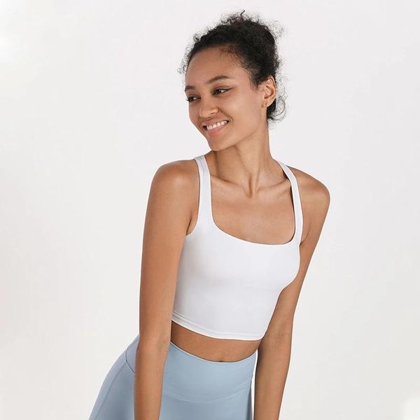 

yoga outfit cross beauty back sports vest running fitness underwear women push-up bra gym solid color workout crop top
