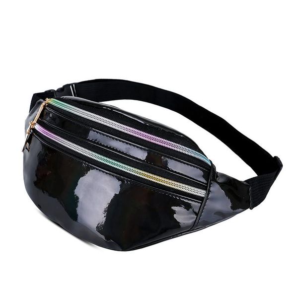 

fanny pack multi-function punk fashion bags reflective laser shoulder packs women's belt waist bag