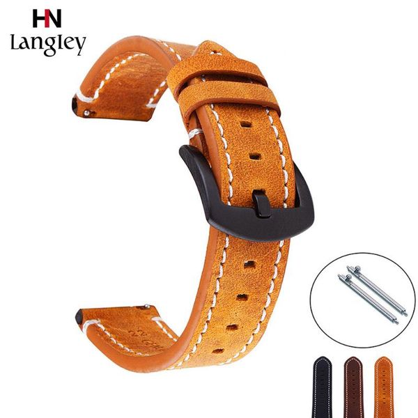

watch bands retro genuine leather watchband for gears3 s2 with tools comfortable straps watches accessories sports, Black;brown