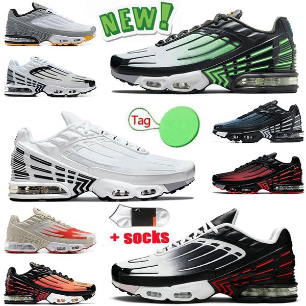 

tn wholesale plus 3 running shoes mens trainers chaussures airsmaxs triple black white off laser blue bred hyper violet silver red smoke gre
