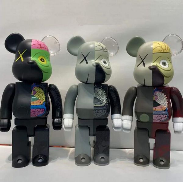 

400% 28cm bearbrick bear toy movie games originalfake dissected companion sitting position figure with original box action model decorations