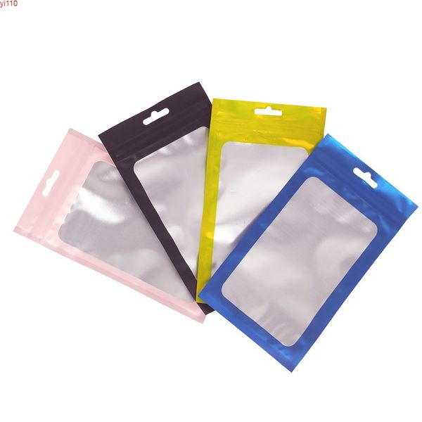 Grandes tamanhos PP Saco Plástico Ziplock Acessórios de telefone com furo de borboleta Limpar dianteiro Mylar Packag para fone de ouvido USB CaboBoods