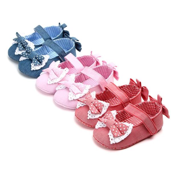 

first walkers born toddler shoes non-slip baby girls kids lace bow princess soft sole infant boots