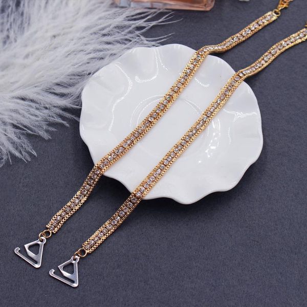 

chains women adjustable bra holder anti skid strap rhinestone crystal shoulder chain fashion wedding bridal jewelry, Silver