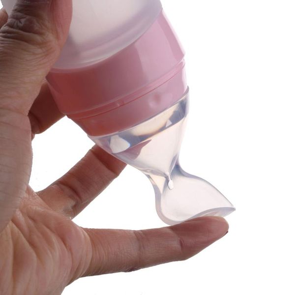 

cups, dishes & utensils multifunction baby feeder silicone squeeze spoon for infant 90ml rice cereal with dust cover tableware