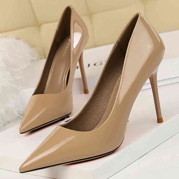 

dress shoes bigtree sapatos de salto alto couro, da moda, feminino, feito em couro patente, estilo stiletto, escritÃ³rio sexy, plus size vsxh, Black