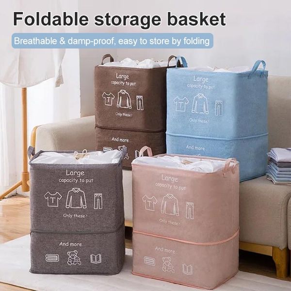 

large capacity portable storage basket foldable bag bags
