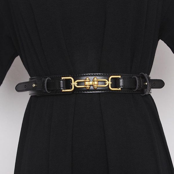 

belts luxury design belt women plain real cow leather lady waistband fashion all match jean dress genuine ceinture, Black;brown