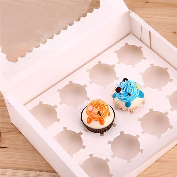 

gift wrap 6pcs packaging boxes cupcake storage cake container without ribbon