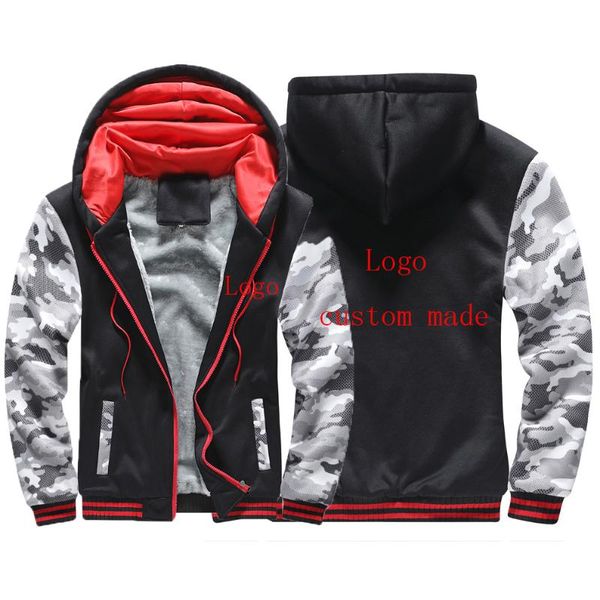 

men's hoodies & sweatshirts 2021 logo custom made zipper jackets sweatshirt coat thicken plus cotton comfortable hooded long sleeve out, Black