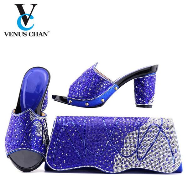 

special arrivals wedding italian party shoes with matching bags ladies shoe and bag set decorated in blue for sandals, Black
