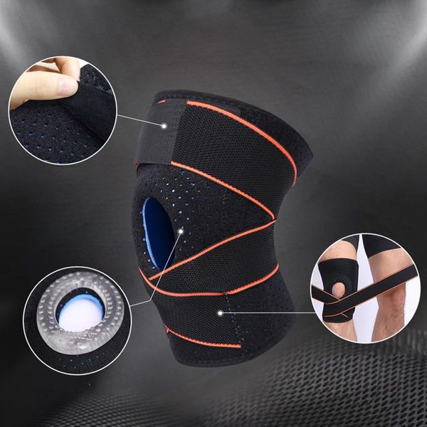 

elbow & knee pads safety outdoor sports silicone with pressure spring cold kneepad feel prevent and muscle regeneration, Black;gray