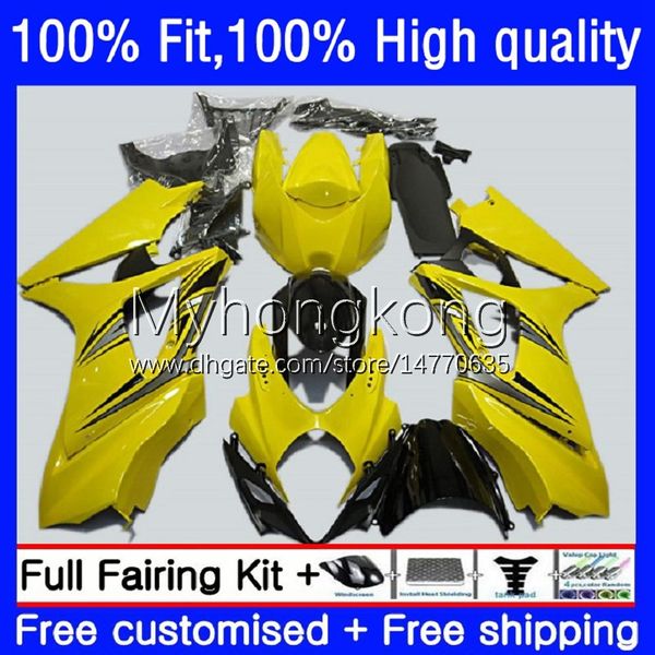 OEM Body Kit für Suzuki GSXR 1000cc 1000 CC K7 2007 2008 Karossergebnisse 27No.94 GSXR1000 GSX-R1000 GSXR1000CC 2007-2008 Hellgelb GSXR-1000 07 08 Spritzgießverkleidung