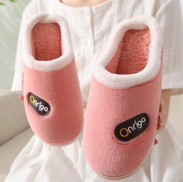 

women winter slides simple solid slippers indoor cotton shoes casual couple non-slip bedroom home, Black