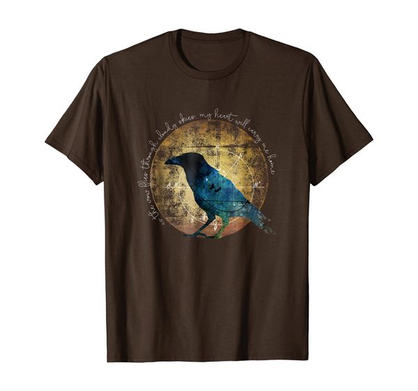 

crow shirt - as the crow flies - crow raven moon art t-shirt, White;black