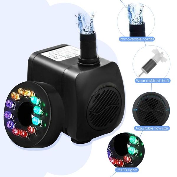 

air pumps & accessories uk stock electric fountain water pump with 12 led light pond garden pool submersible