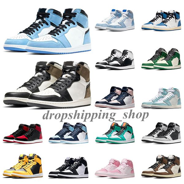 

mens sneakers 1s basketball running shoes 1 cactus jack university blue dark pony smoky mauve bred patent hyper royal twist shadow 2.0 women, White;red