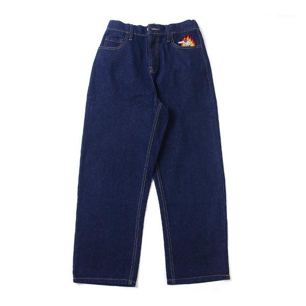 

women's jeans spring autumn women casual washed chinese embroidery harajuku preppy style trousers female pants full length, Blue