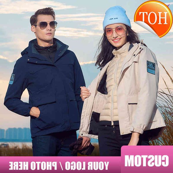 

custom warm men down jacket woman autumn removable thicken outdoor winter coats workwear, Black