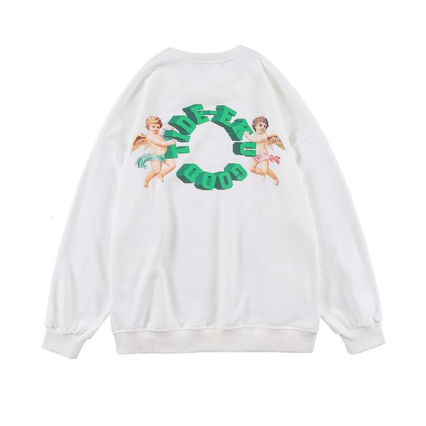 

sweatshirts wind angel printed sweater mens fashion brand loose round neck long sleeve trend bottomed pullover hoodie, Black