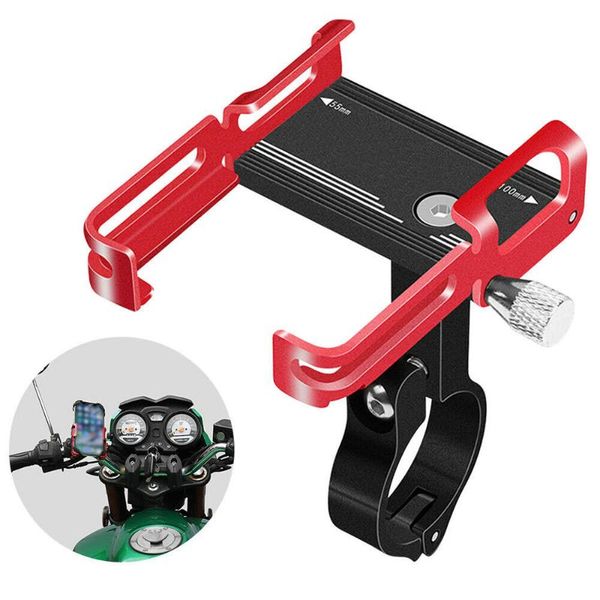 

aluminum alloy mobile phone holder bike handlebar support mount bracket for motorbike bicycle anti-shake anti-slip adjustable cell mounts &
