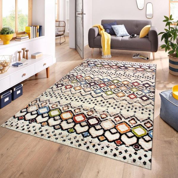 

retro bohemain style digital print cotton chenille carpet rugs beige carpets