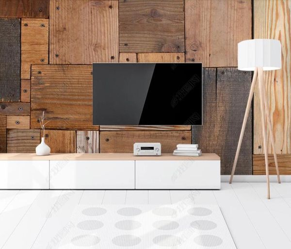 

wallpapers bacal custom 3d wallpaper mural wood block board combination texture living room bedroom decoration