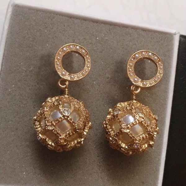 

new fashion gold cz pearl stud earrings for lady women party wedding lovers gift engagement jewelry for bride with box, Golden;silver