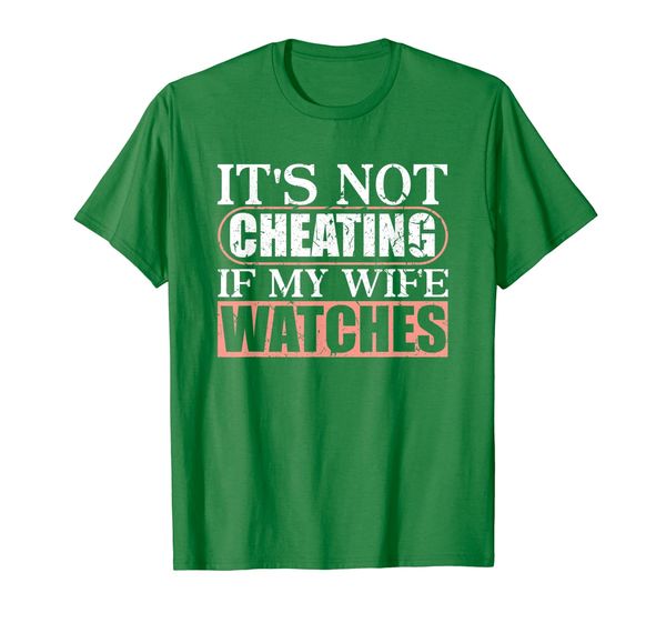 

it's not cheating if my wife watches threesome fetish t-shirt, White;black