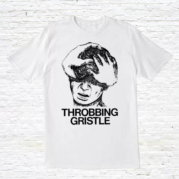 

throbbing gristle t-shirt, White;black