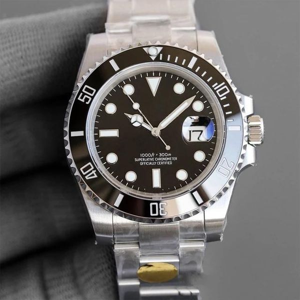 

wristwatches mens watch automatic mechanical 904l stainless steel glide lock casual business sapphire glass eta2813 green ceramic bezel, Slivery;brown