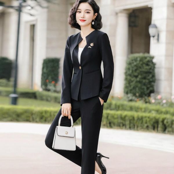 

women's suits & blazers pants elegant woman spring korean version temperament piece business fashion small suit set clothing, White;black