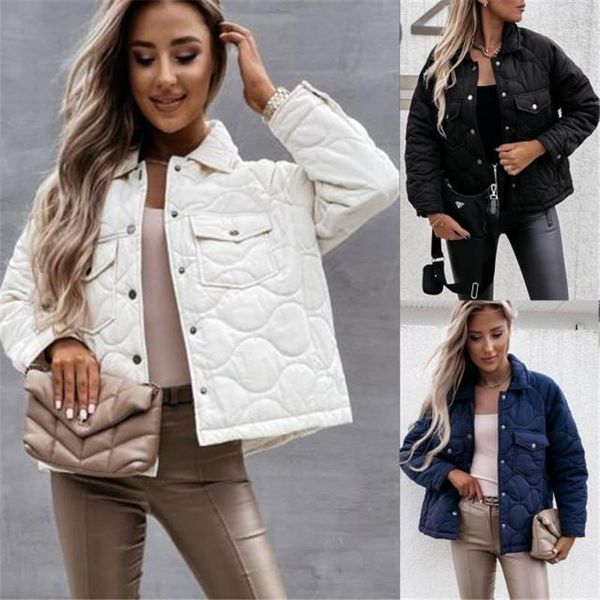 

women's down & parkas 2021 fashion outwear winter jacket women single breasted wide-waisted cotton parka warm female padded black