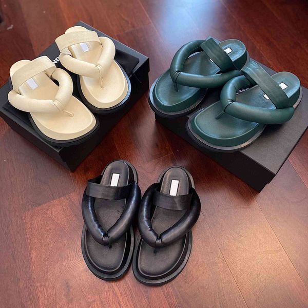 

women shoes summer genuine leather thong slippers platform solid shallow outside slipeprs zapatos de mujer 60% off store online, Black
