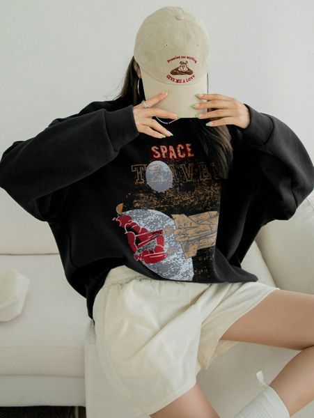 

dazy letter graphic drop shoulder sweatshirt 50af#, White;black