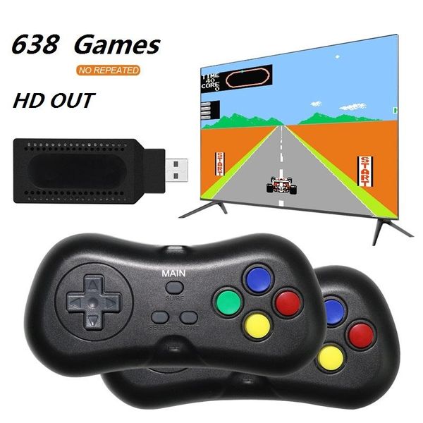 

wireless handheld tv build in 638/620 classic 8 bit mini dual gamepad hd/av output portable players game