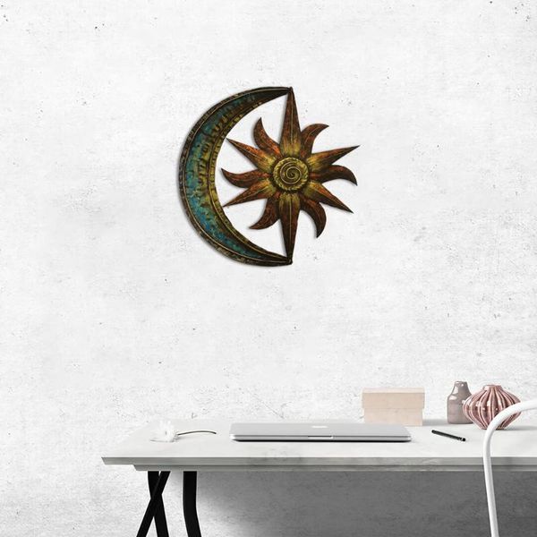 

decorative objects & figurines wall art artistic moon metal indoor antique sun star iron hanging decor rust-proof outdoor works
