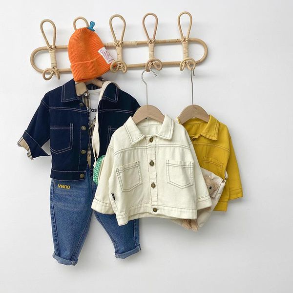 

jackets children's baby shirt jacket for boy spring autumn kid denim pocket boys kids children trench coat girl cotton, Blue;gray