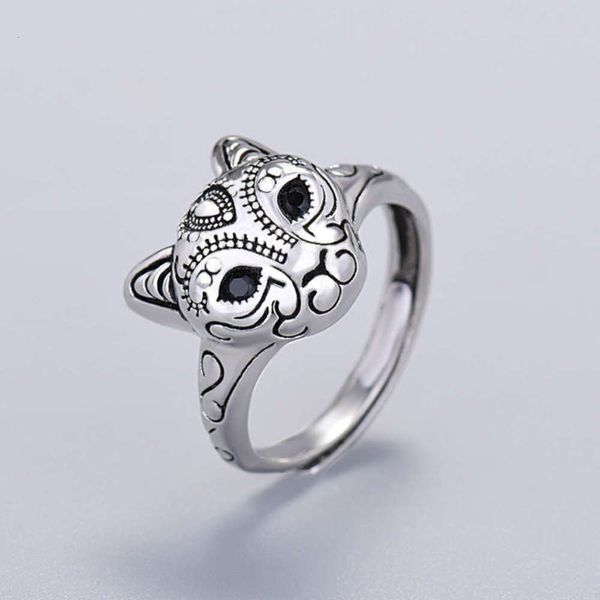 

taiyin's simple and fashionable fortune: rich ring girl with leopard head, Black