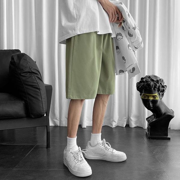 

men's shorts beach 2021 summer wear ice silk casual sports pants, White;black