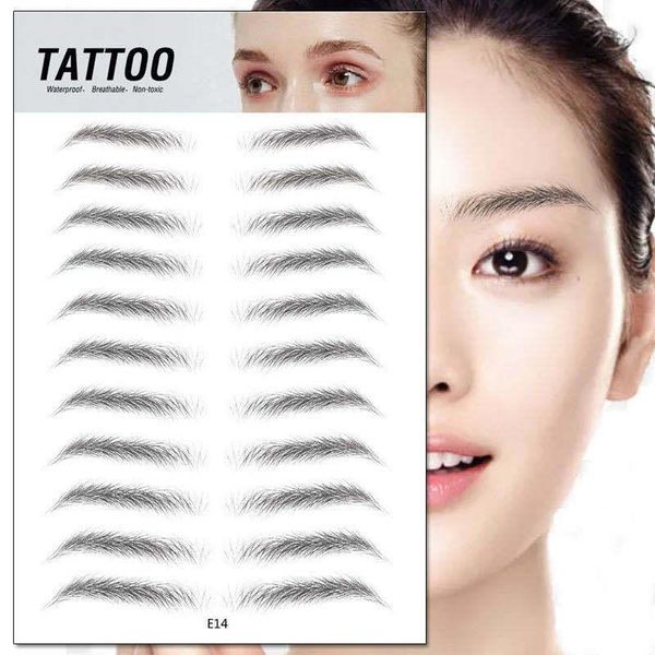 

eyebrow tools &stencils 3d stickers biomimetic semi-permanent water transfer printing waterproof line the brows eyebrows tattoo 20pcs a lot